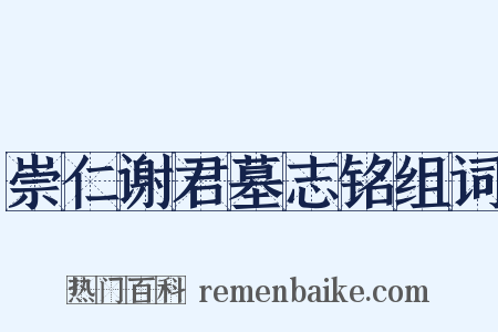 崇仁谢君墓志铭组词是什么意思的图片